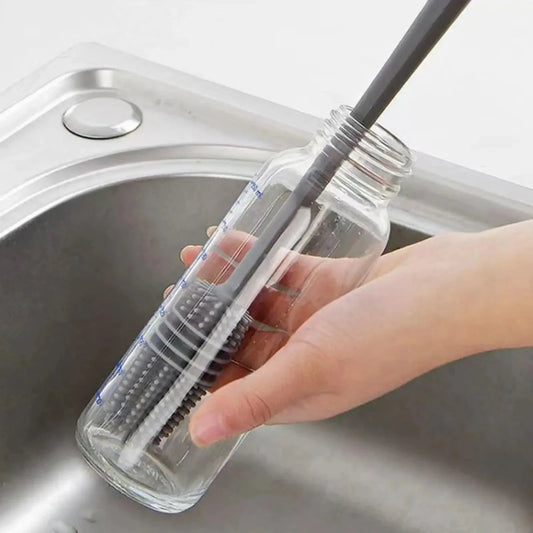 1/ 2PCS Silicone Cup Brush Glass Cleaner Kitchen Clean Tool Long