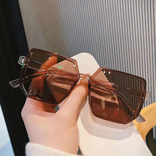 Big Frame Vintage Sunglasses Women Men Brand Square Sun Glasses Retro