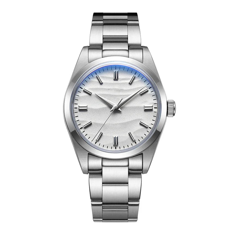 ADDIESDIVE Hot Sale AD2030 Without LOGO Watch Stainless Steel 100M Waterproof Quartz Watches 3D Sand Dial Men's Wristwatch Dress