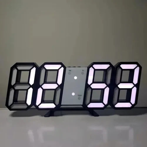 3D Mini Clock LED Digital Wall Clock Desk Clock Electronic Alarm Clock