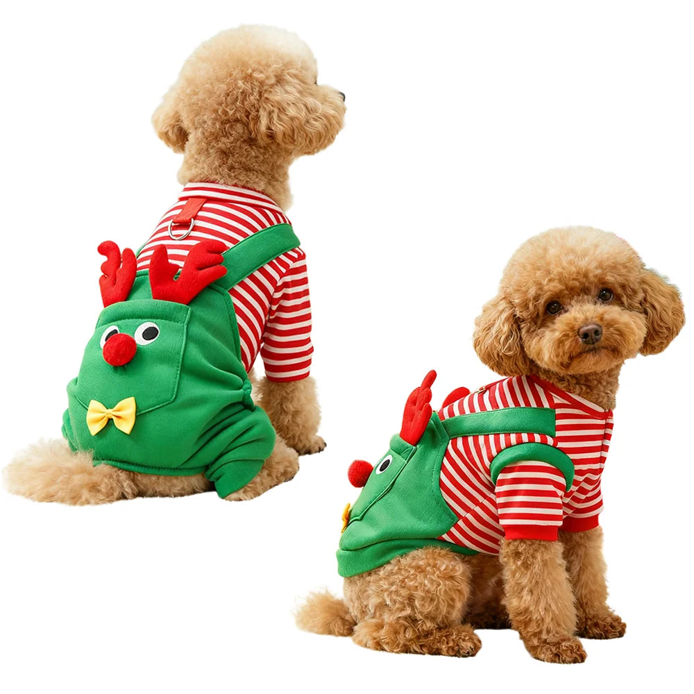 Merry Christmas Pet Clothes Dog Coat Cat Clothing Xmas Puppy Cosplay Santa Tree Costume Happy Festival Coat Supplies Wholesale