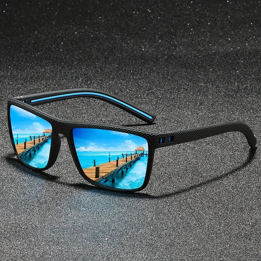 Fashion Nail Decoration Vintage Square Polarized Sunglasses Men Women