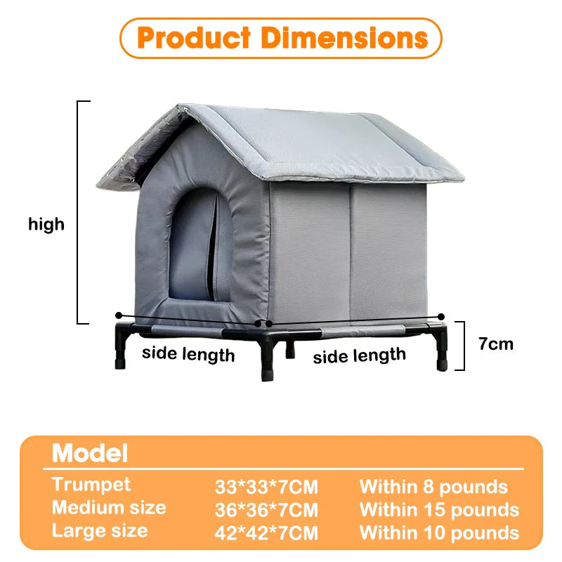 NewestStray Cat dog House Waterproof Outdoor Winter Warm Pet Cave Sleeping Beds Home Foldable Washable for Small Supplies