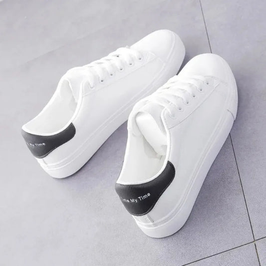2024 New Women Sneakers Fashion Breathble Vulcanized Shoes Pu Leather