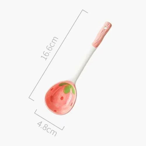 Strawberry Ramen Bowls and Spoons Creative Ceramics Anti-scald Instant