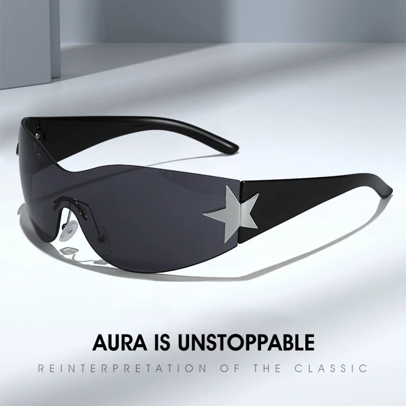 Fashion Sunglasses for Women Men Trendy Shield Wrap Around Sunglasses
