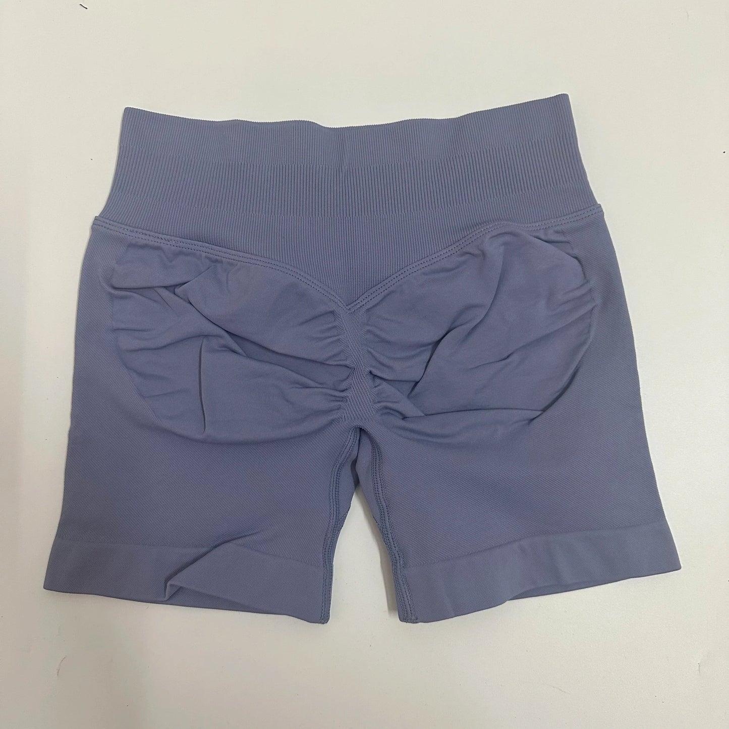 No Logo Yoga Shorts Low Ribbed Waist Band Yoga Shorts Seamless Scrunch Bum Workout Gym Shorts Booty Hight Stretch Running Shorts