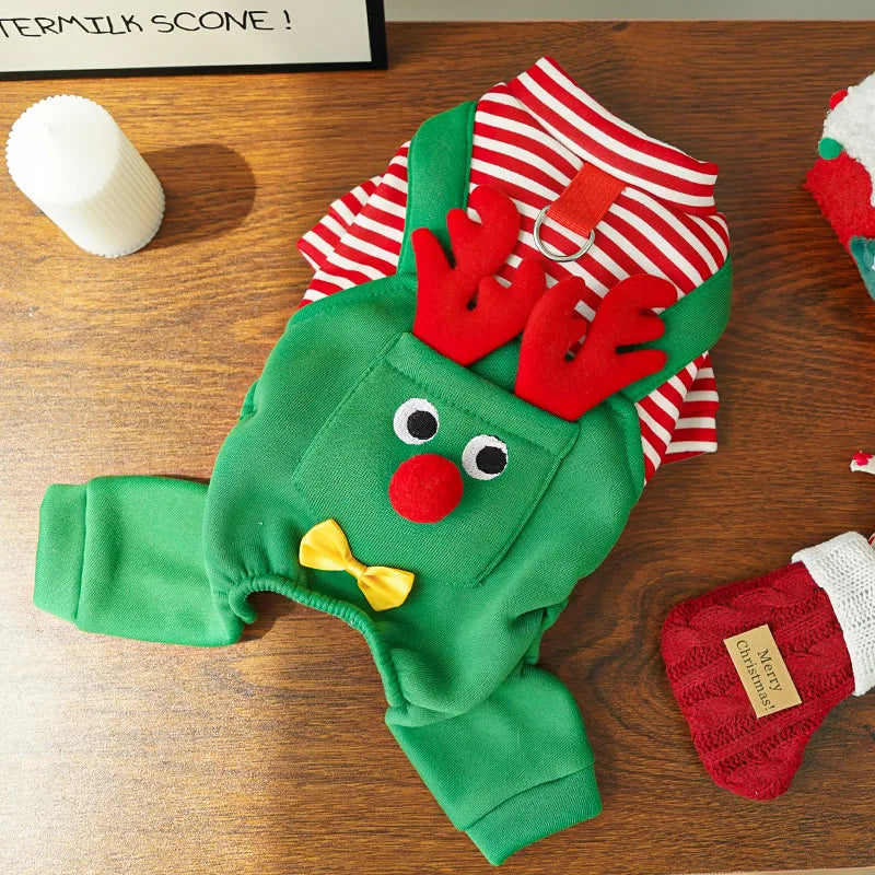 Merry Christmas Pet Clothes Dog Coat Cat Clothing Xmas Puppy Cosplay Santa Tree Costume Happy Festival Coat Supplies Wholesale