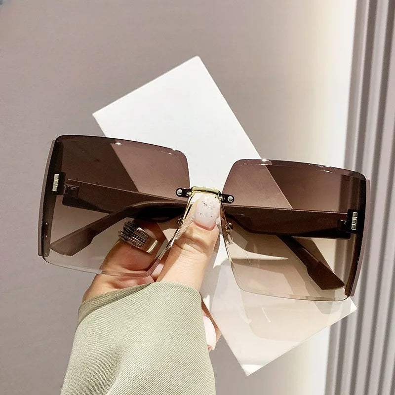 Korean Style Classic Black Big Square Shades Sunglasses for Women Men