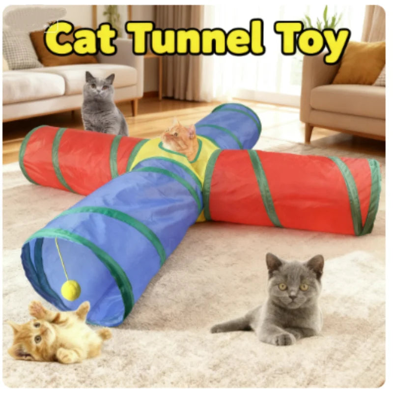Hot Foldable Cat Tunnel Tube Interactive Fun Kitty Training Toy Boredom Buster for Puppy Kitten Pet Supplies Cat Accessory