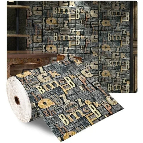 3D Self-Adhesive Wallpaper Continuous Waterproof Brick Wall Stickers