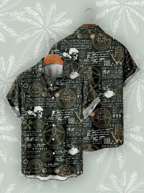 New Hawaiian Shirts For Men's Skull Summer Casual Short Sleeve Y2k