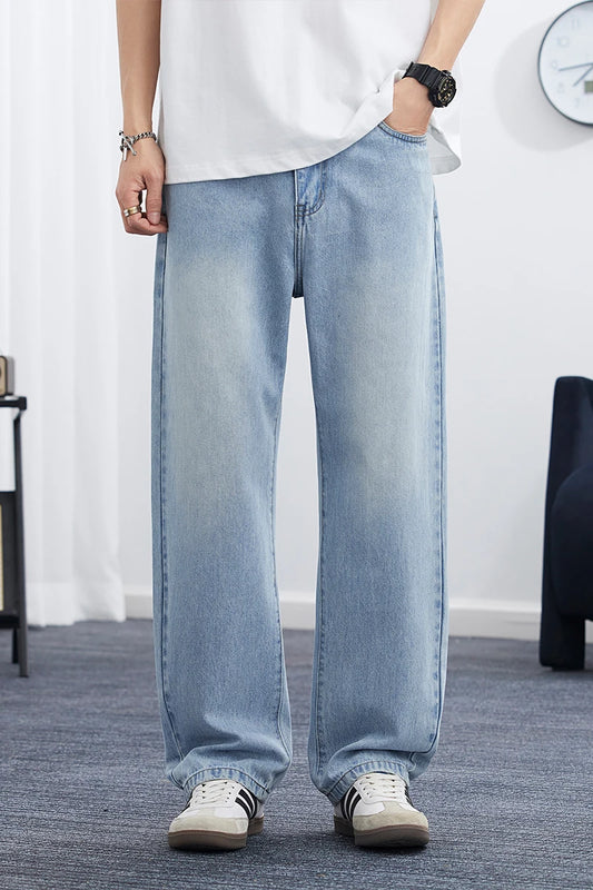 2025 Spring/Summer Korean Style Straight Leg Lyocell Jeans Men's