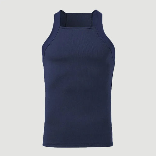 2023 Men Fashion Tank Tops Solid Color O-neck Sleeveless Skinny Gym