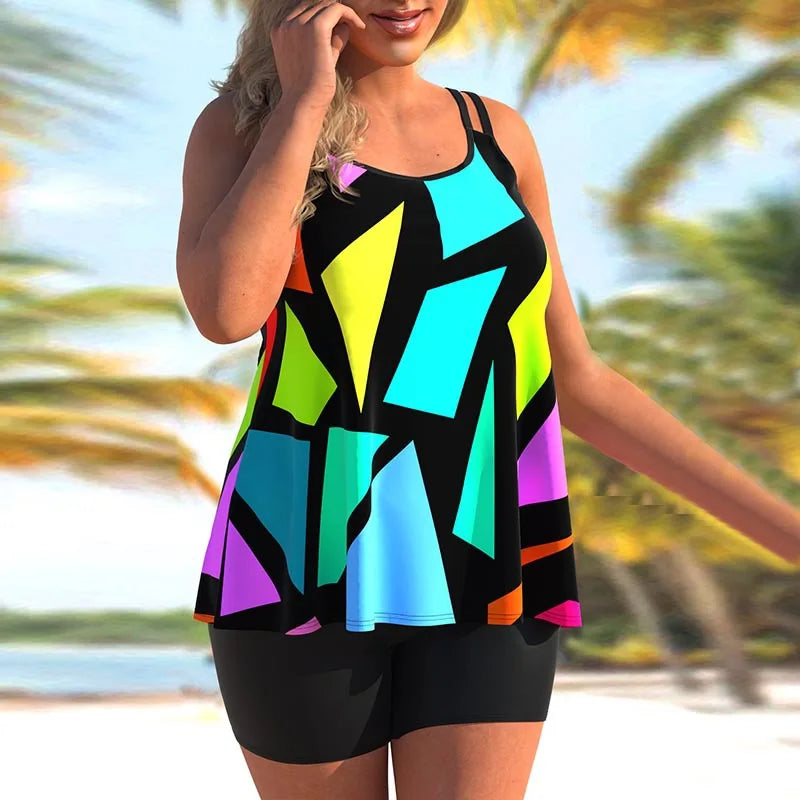 Tankini Plus Size Swimwear Women 2024 Bikini Set Woman Swimsuit