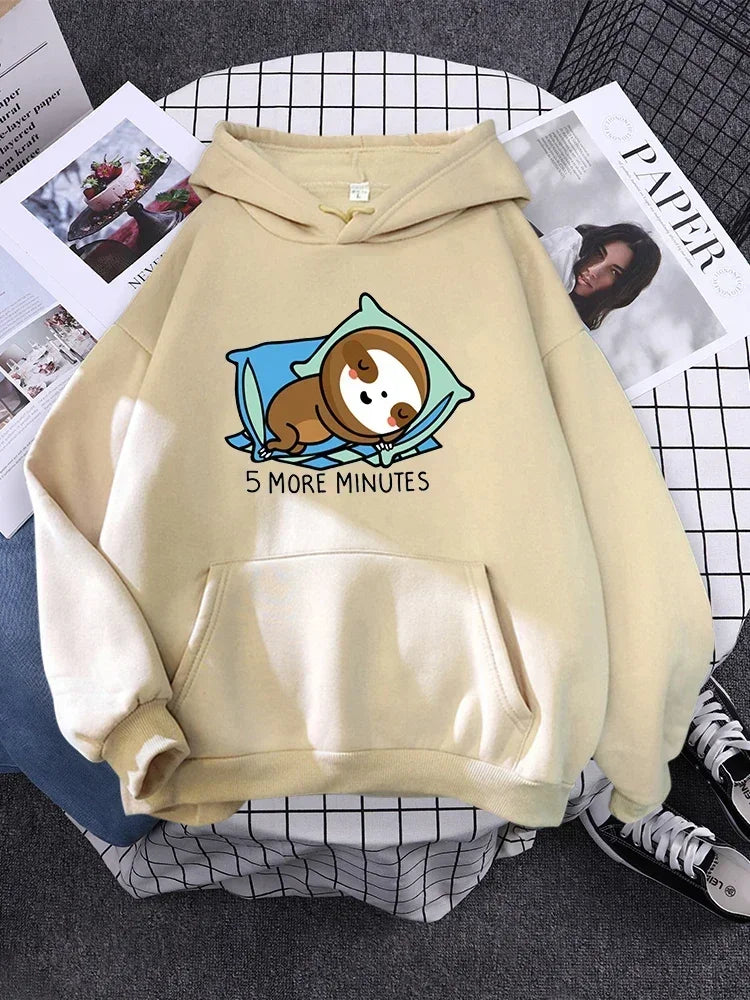Pullover For Woman Fashion Korean Round Neck Hoodie Female Panda Sleeps Print New  Women'S Sweatshirt Warm