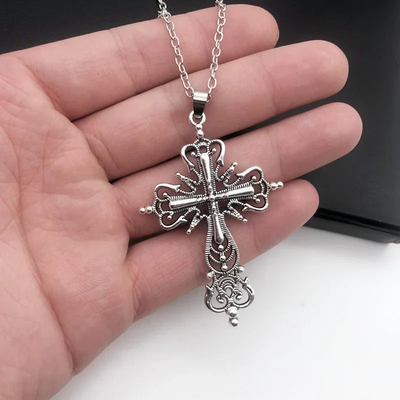 Gothic Dark Style Cross Pendant Necklace Rock Punk Goth Fashion