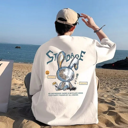 8XL Men Oversize Korean Fashion Loose American Love Puppet Rabbit