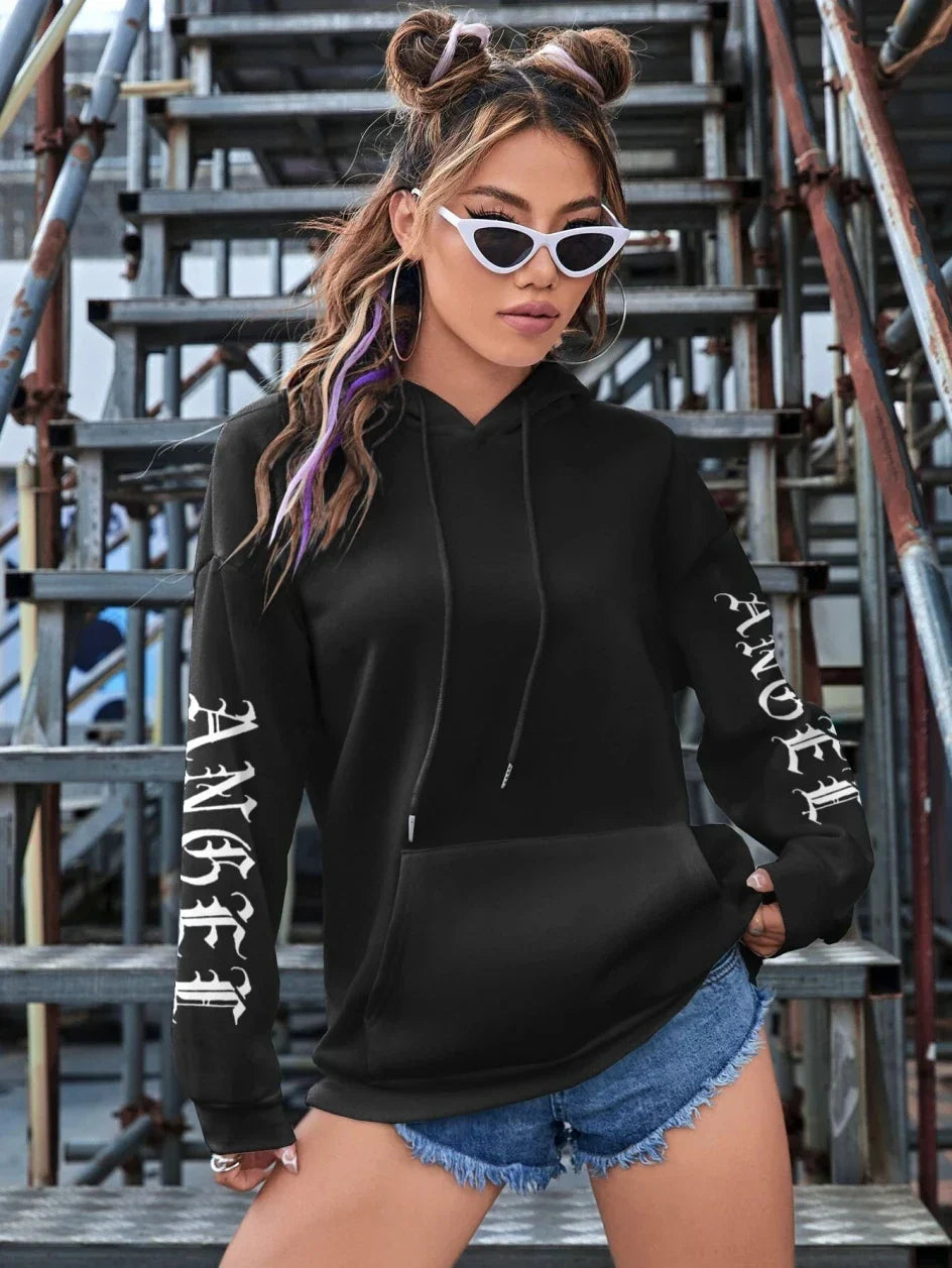 Beautiful Angel Wings Printed Hoodies Women Warm Comfortable Casual