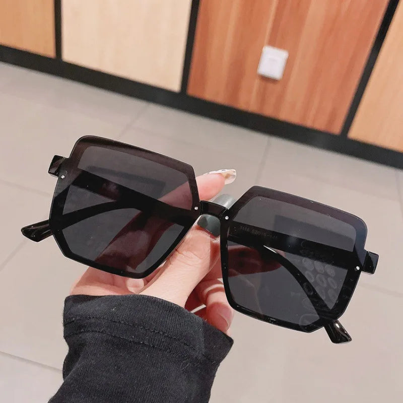 Big Frame Vintage Sunglasses Women Men Brand Square Sun Glasses Retro