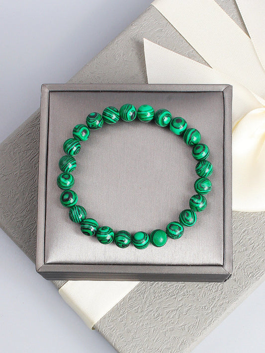 Natural Malachite Stone Beaded Bracelet for Healing Protection Positive Energy Spiritual Balance Yoga Meditation Chakra Jewelry