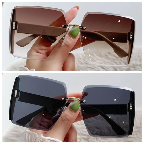Korean Style Classic Black Big Square Shades Sunglasses for Women Men