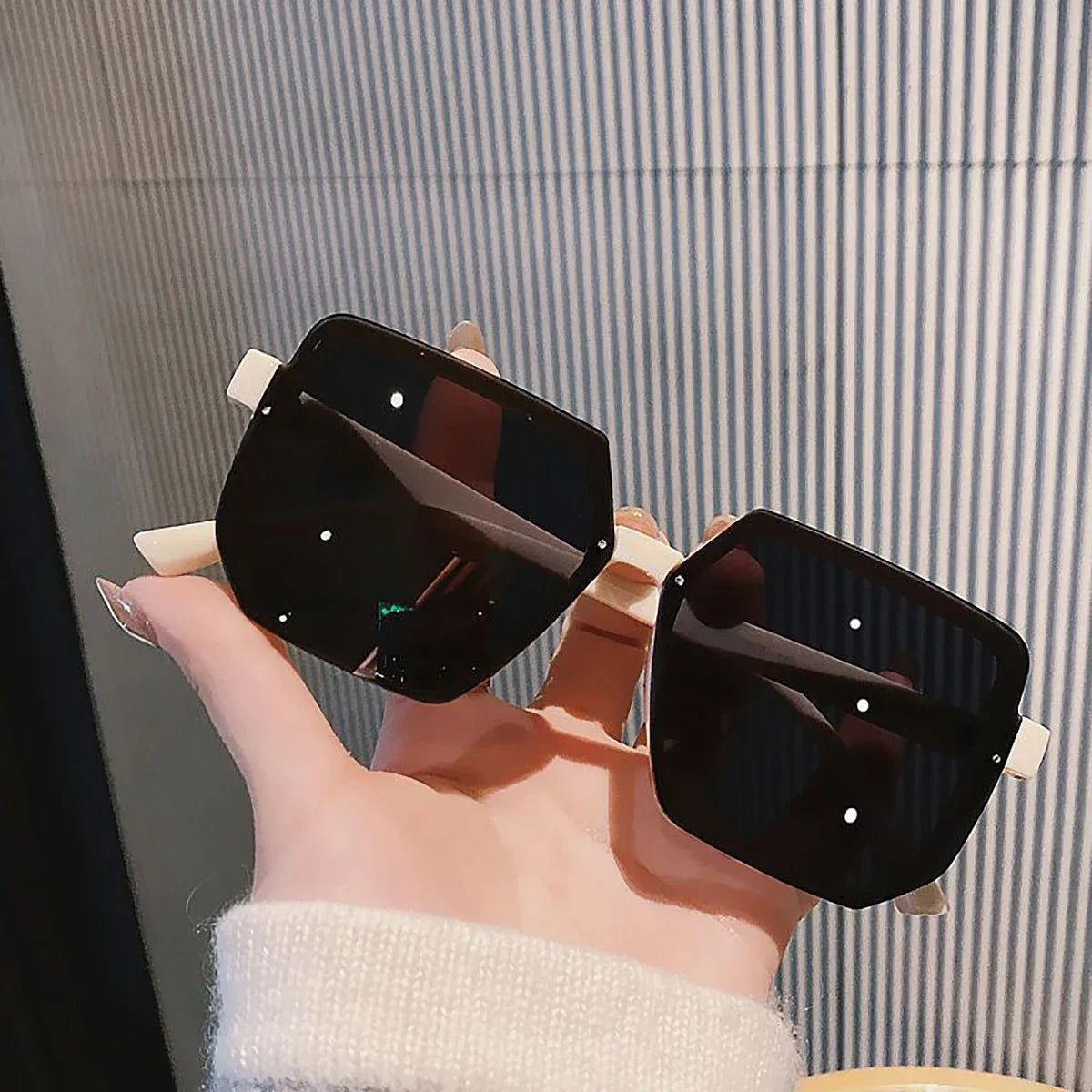 Big Frame Vintage Sunglasses Women Men Brand Square Sun Glasses Retro