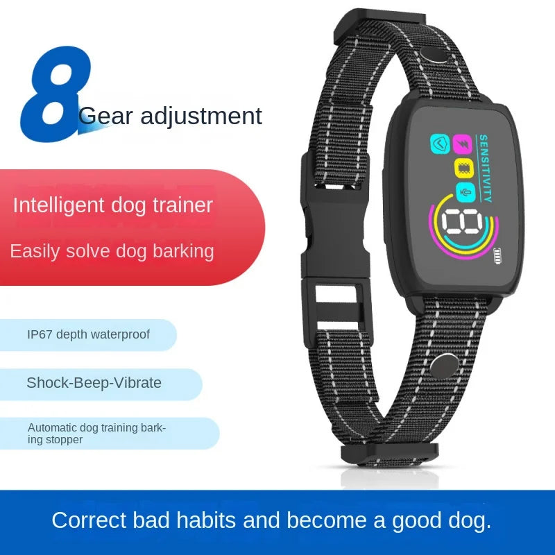 Intelligent Dog Collar Anti Barking Automatic Stop Device Dog Training Electric Anti Disturbance Stop Barking Waterproof