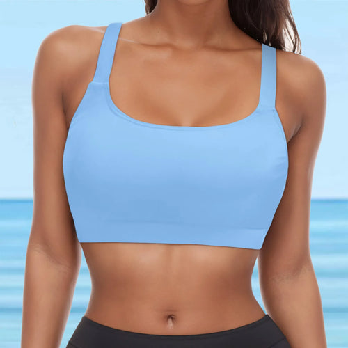 2024 Women’s Seamless Camo Swimwear Tops Fitness Breathable Push Up