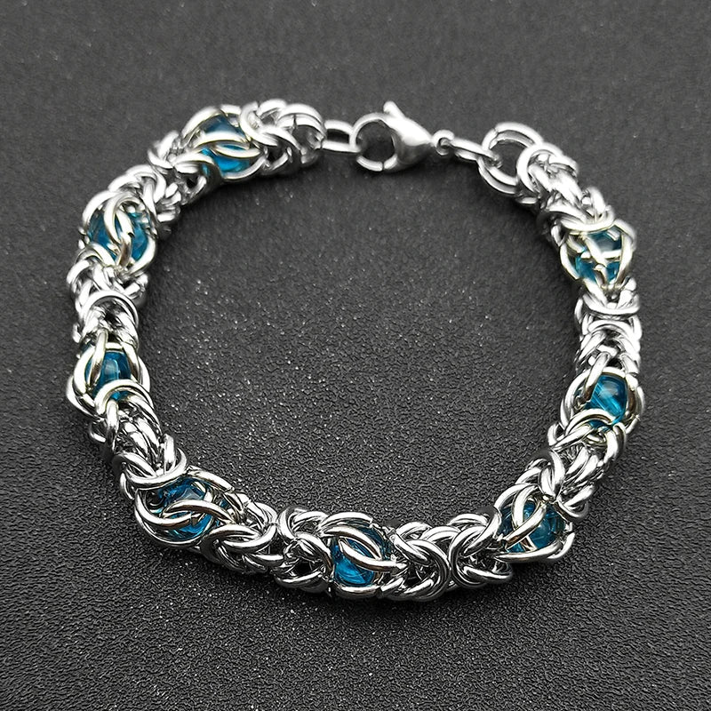 Trendy Byzantine Link Chain for Men Boys Stainless Steel Silver Color Think Necklace Biker Male Party Gift Jewelry collar hombre