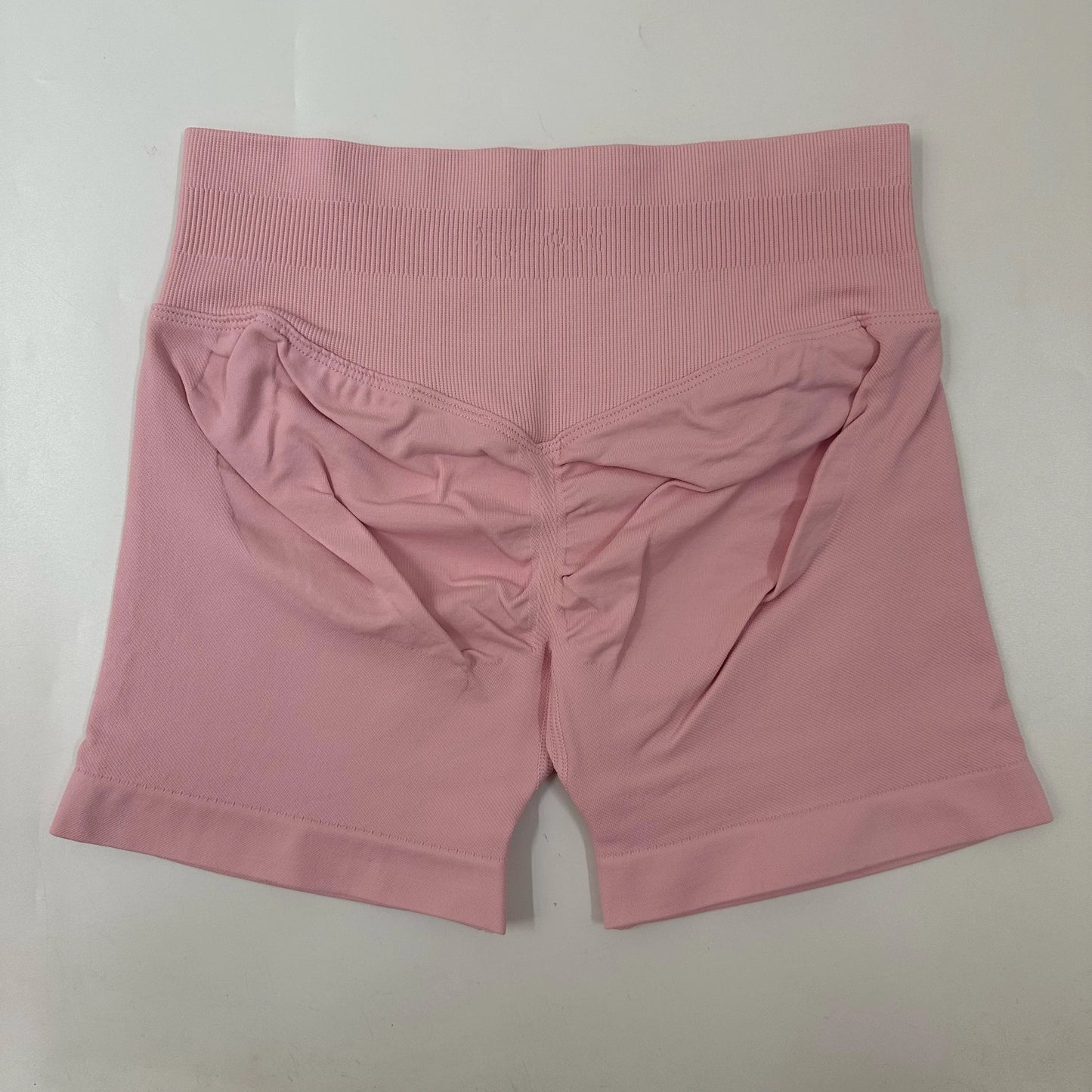 No Logo Yoga Shorts Low Ribbed Waist Band Yoga Shorts Seamless Scrunch Bum Workout Gym Shorts Booty Hight Stretch Running Shorts