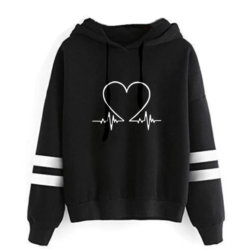 2025 Woman Clothing Style Hoodies Fashion Women's Sweatshirts Daily Pullovers Stripe Sports Printing Casual Jogging Versatile