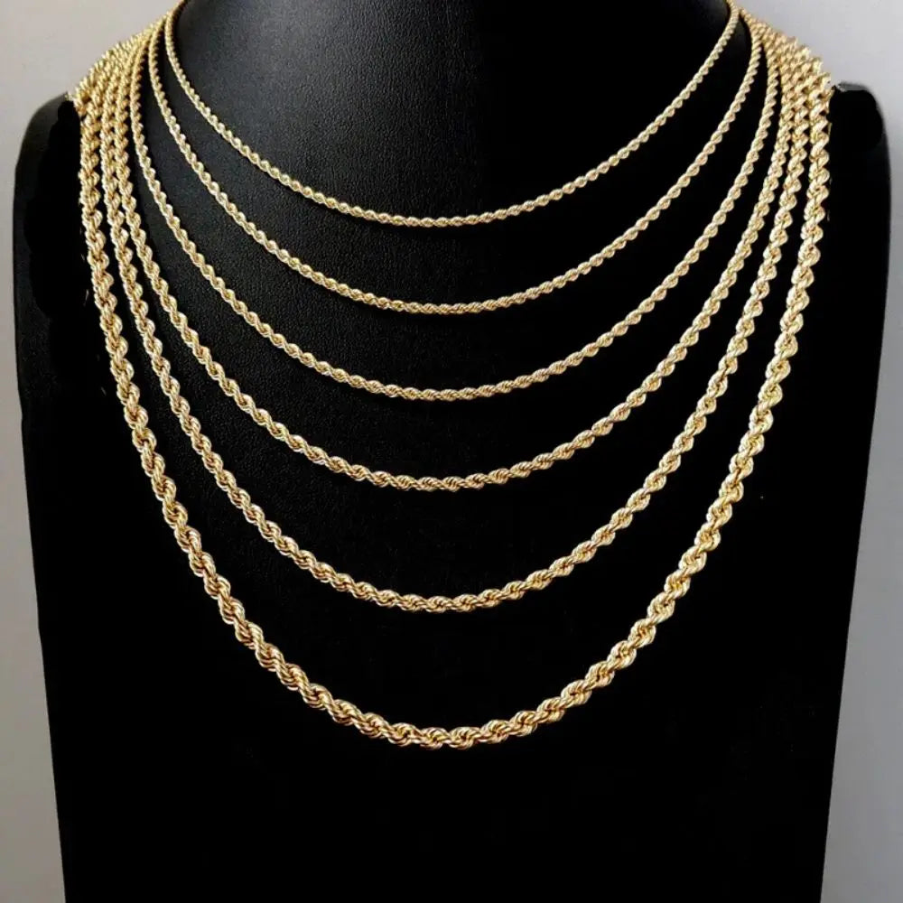 Fashion Hip Hop Rope Chain Necklace Classic Stainless Steel Twisted Link Chain Necklace For Men Women  Jewelry Gift