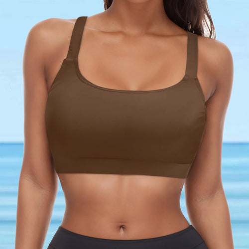 2024 Women’s Seamless Camo Swimwear Tops Fitness Breathable Push Up