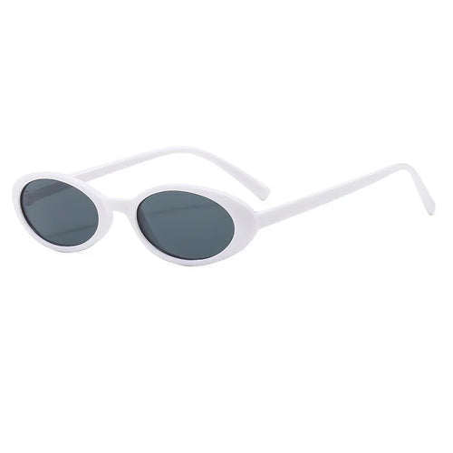 New Small Oval Sunglasses Women Men Trendy Vintage Hip Hop Cat Eye Sun