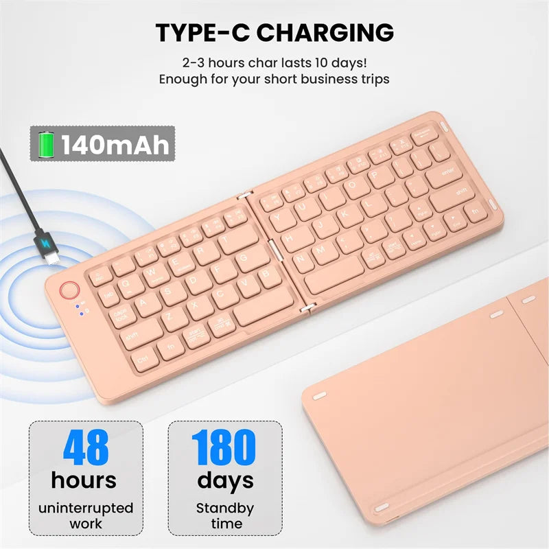 Portable Bluetooth Folding Keyboard for IOS/Android/Windows Tablet