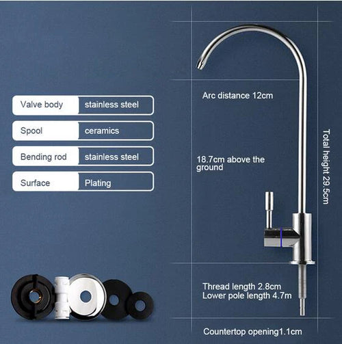 Water Purifier Faucet, Lead-Free Filtered Faucet Fits Reverse Osmosis