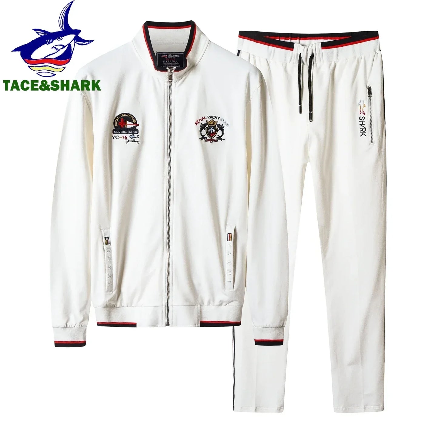 High Quality Embroidery Fashion Tracksuit Autumn Men's Sportswear Two