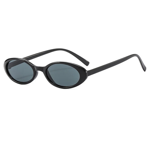 New Small Oval Sunglasses Women Men Trendy Vintage Hip Hop Cat Eye Sun