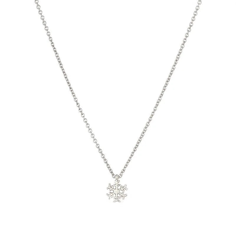 Delicate Temperament 925 Sterling Silver Snowflake Pendant Necklace for Women Collarbone Chain Fashion Jewelry Girlfriend's Gift