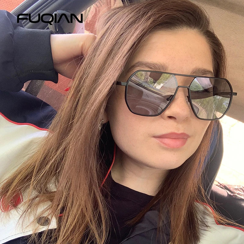 Luxury Metal Photochromic Sunglasses Men Women Fashion Polarized Sun
