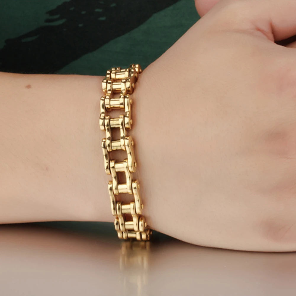 12MM titanium steel personalized and versatile bicycle bracelet for trendy men