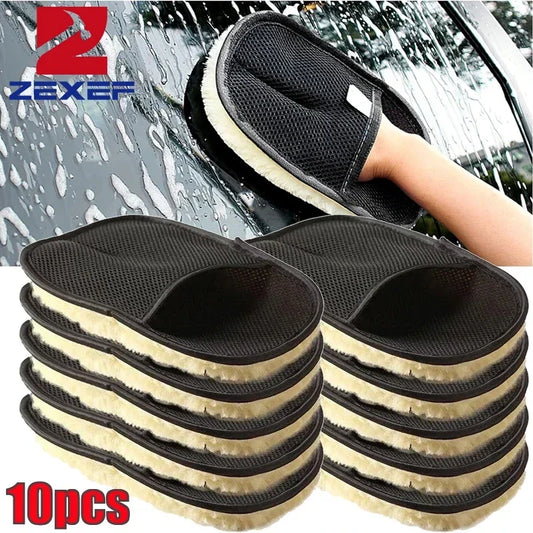 1/10Pcs Car Cleaning Sponge Glove Car Polishing Washing Mitt Gloves
