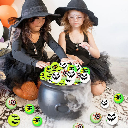 10/20/30Pcs Luminous Halloween Bouncing Balls Glow in The Dark  Eyeball Scary Rubber Balls Toy for Halloween Party Favors Supply