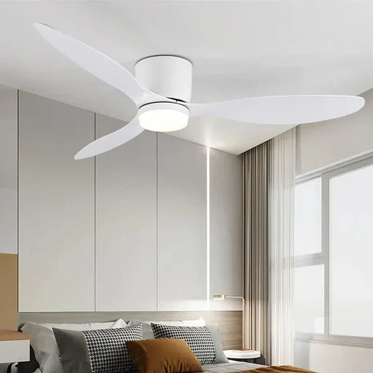 XINGOO Ceiling Fan White Low Floor Ultra Thin 17cm DC Ceiling Fan With