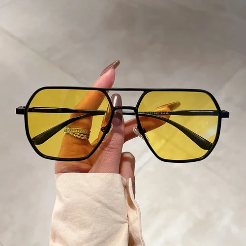 KAMMPT Vintage Polarized Sunglasses Men Fashion Black Shades Eyewear