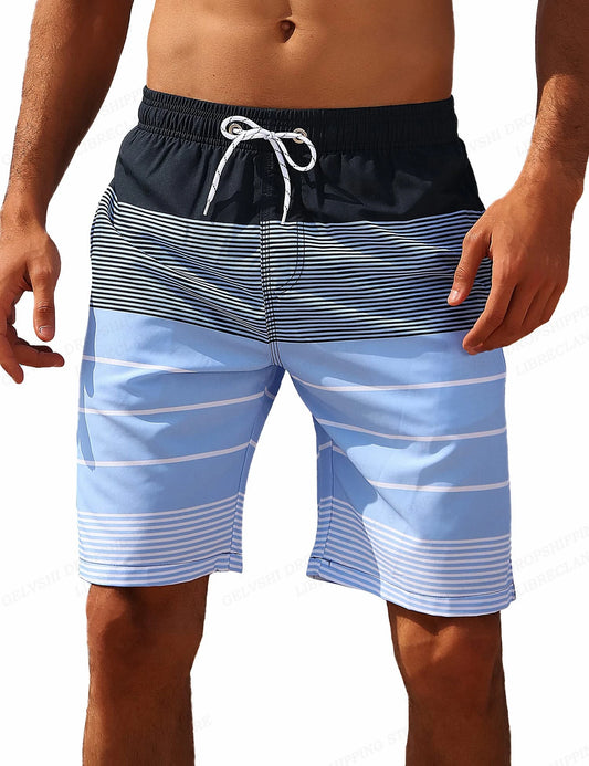 Striped Beach Shorts Men Fashion Swimwear Board Shorts Trunk Gym