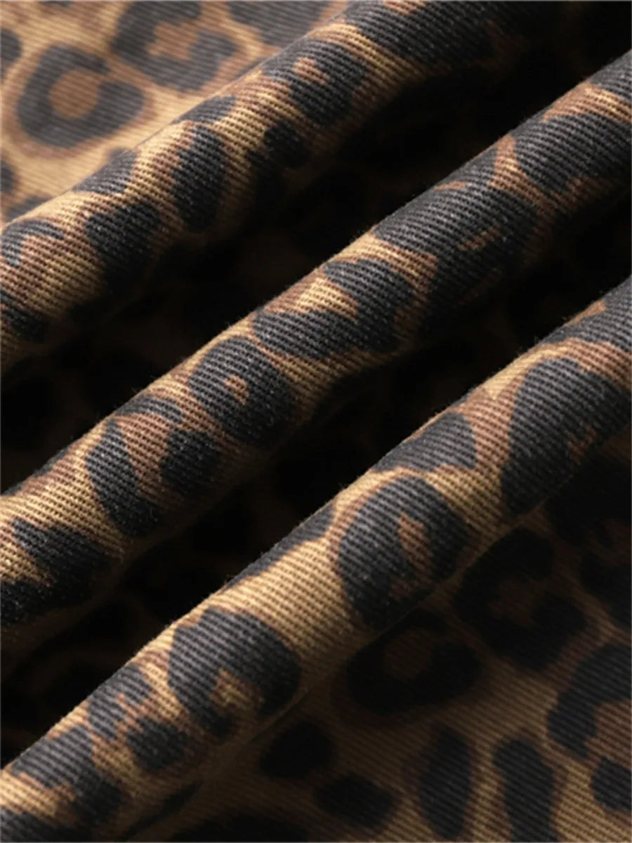 Leopard Print Jeans for Women High Waisted Y2k Retro Fashion