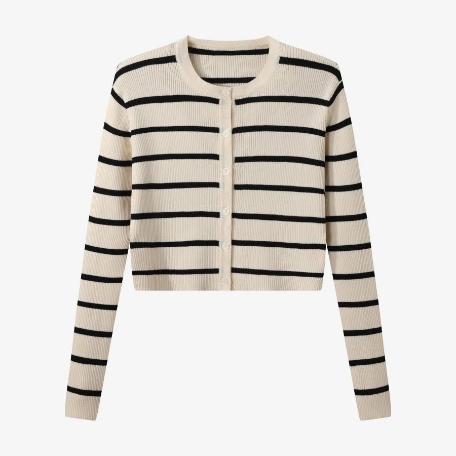 AS AW25 stripe knitting cardigan + sleeveless patch dress maxi matching set for woman clothing