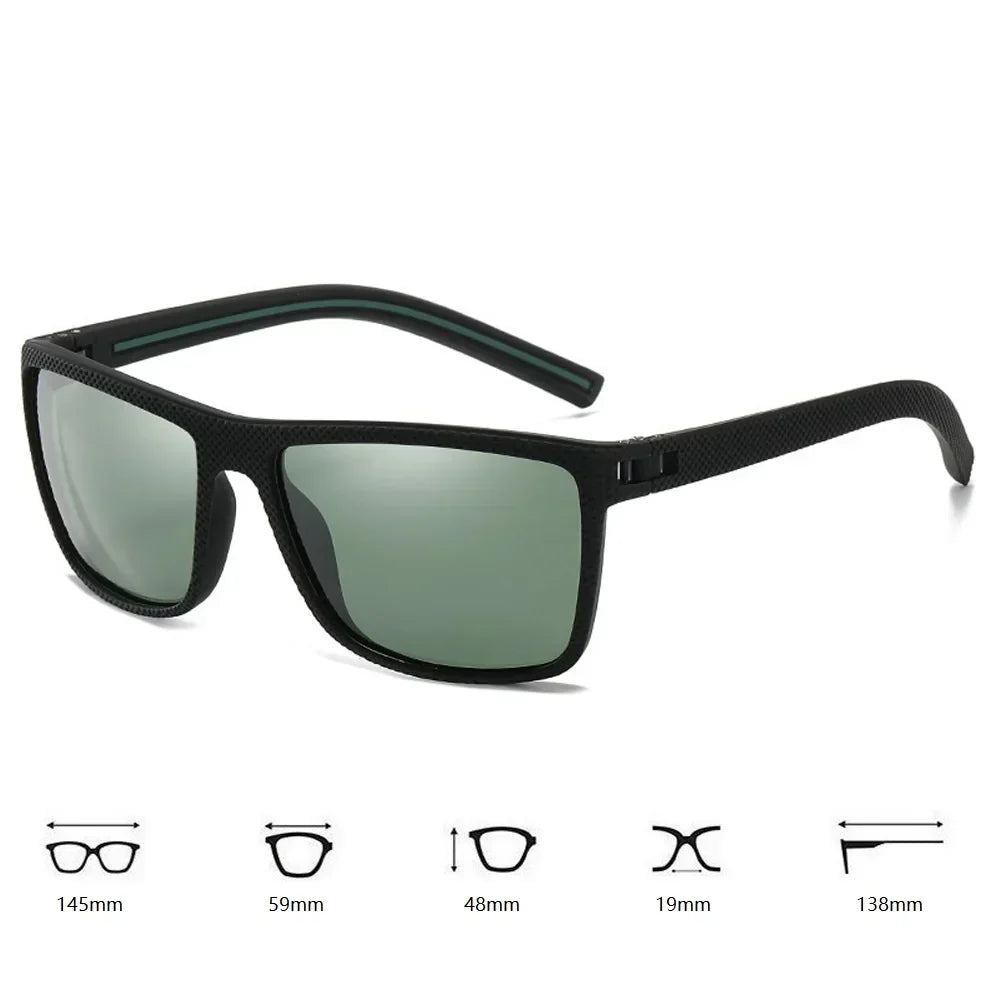 Fashion Nail Decoration Vintage Square Polarized Sunglasses Men Women